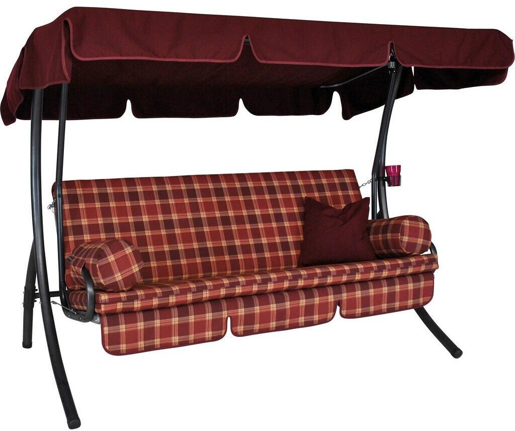 BOXXX Bordeaux Dunkelrot Metall Textil Floral Füllung: Schaumstoff Vlies chaumstoff Vlies 210x160x145 cm Rückenlehne umklappbar Gartenmöbel