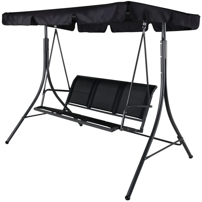 Gardenson Schwarz Metall Textil 204x163x130 cm wetterfest Gartenmöbel