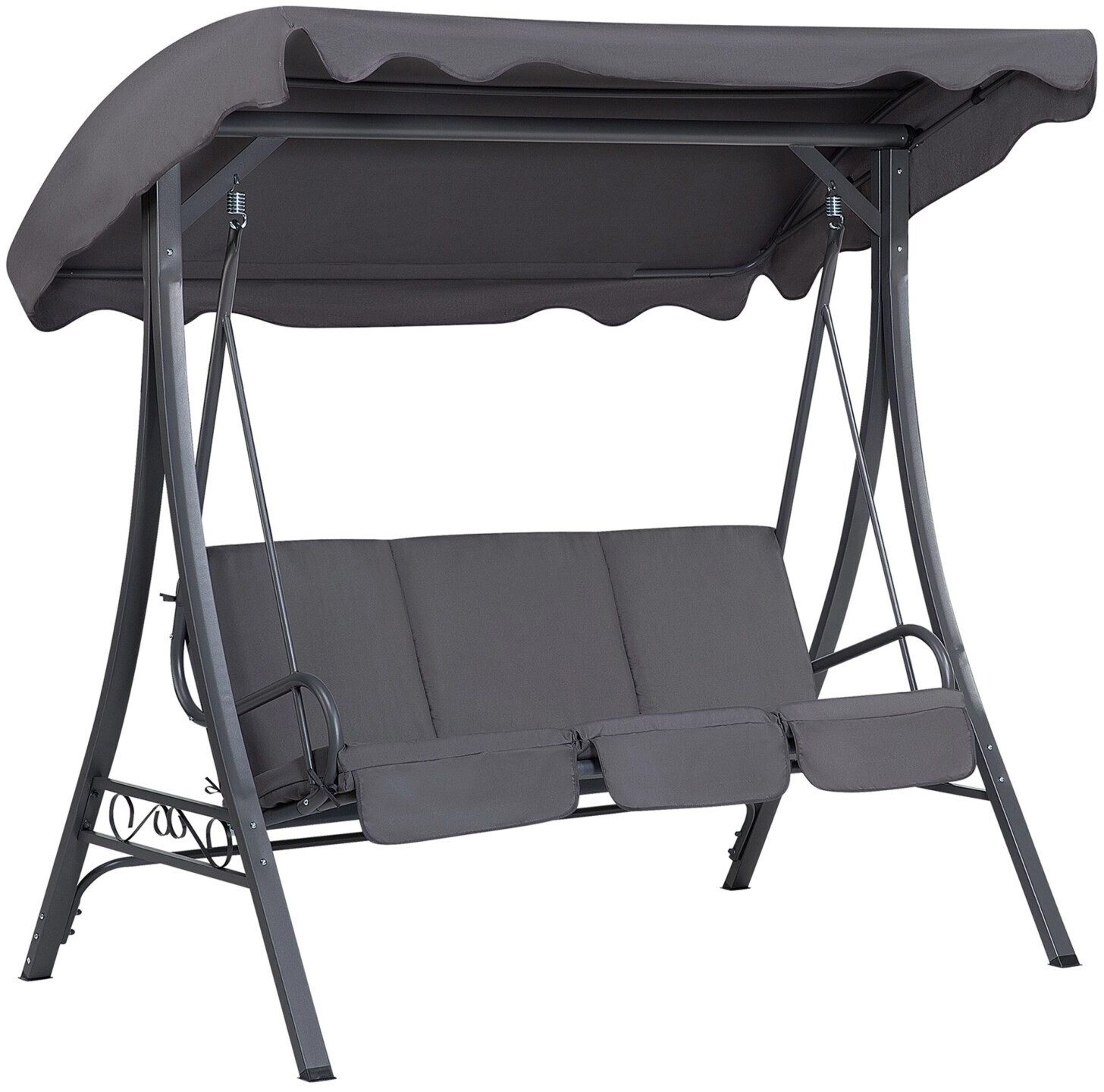 Beliani Grau Textil 185x184x112 cm Gartenmöbel