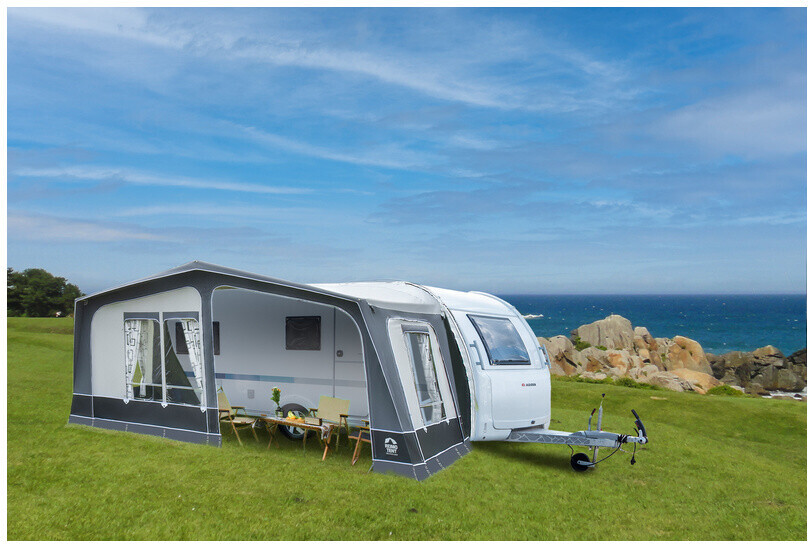 REIMO TENT Wohnwagenvorzelt PALERMO Gr.16 Alu-Gestänge Umlaufmaß 1026-1050 cm Tiefe 300