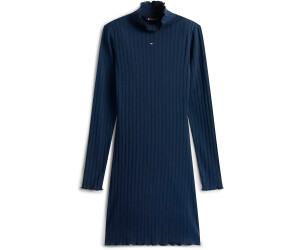 Tommy Hilfiger TJW F&F Rib Lettuce Edge Dress in gerippter Struktur  (55900003) dark night navy ab 47,92  | Preisvergleich bei idealo.de