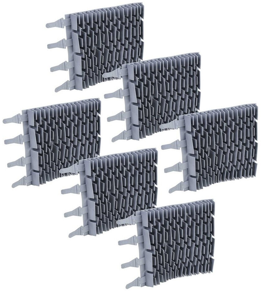 vhbw 6x Bürste kompatibel mit Zodiac RG3200 OT3290 RT 3200 OT3240 RT 2100 OT 3300 Poolroboter - Aus Gummi 24,8 x 18 x 2,8 cm