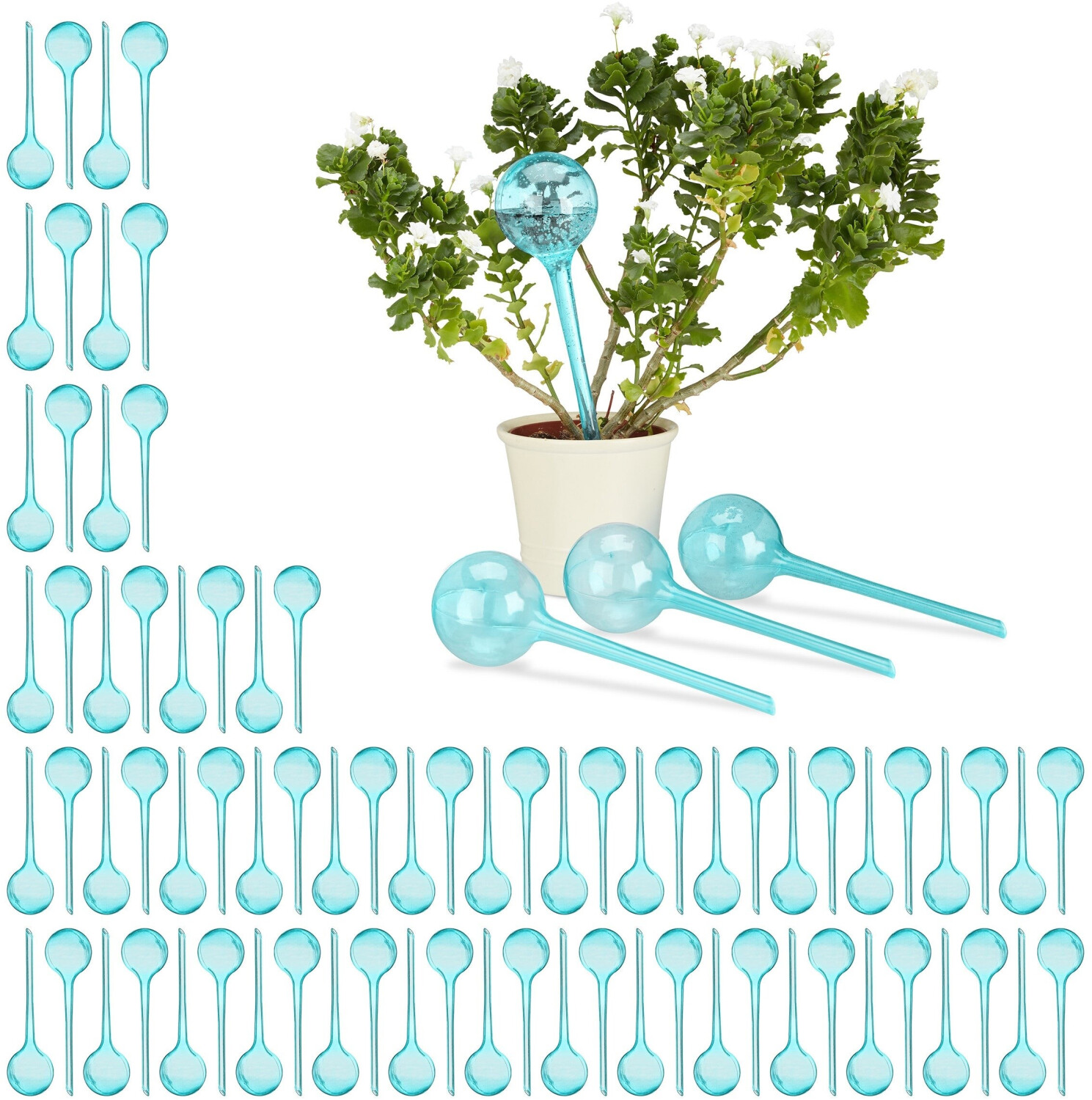Relaxdays 80 x Watering Globes Light Blue (10034601)