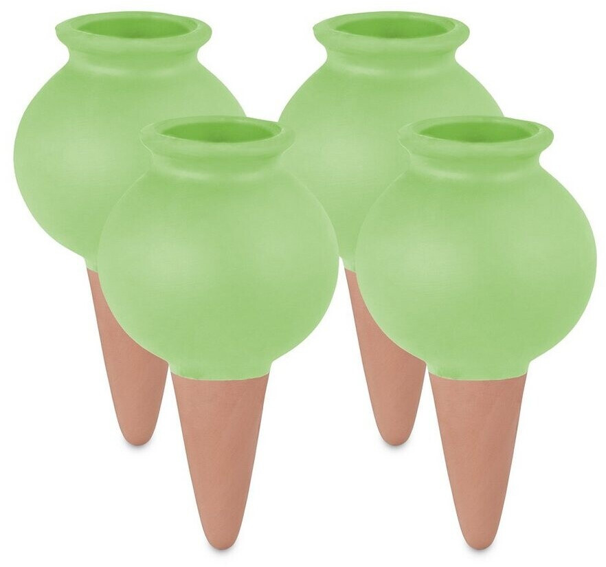 Relaxdays Green Clay Cones Set of 4 green/light brown (10046041)