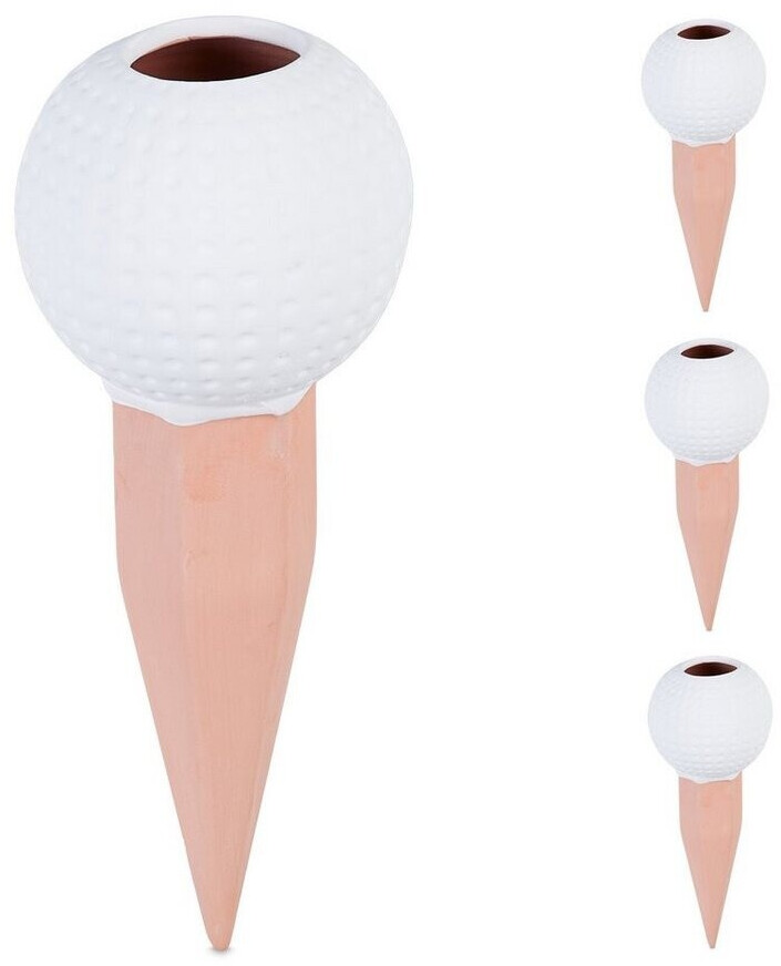 Relaxdays Golf Ball Clay Cone Set of 4 white/light brown (10048446)