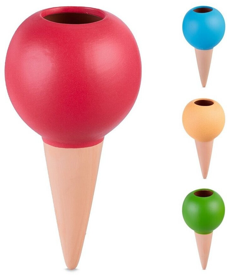 Relaxdays Clay Cones Set of 4 blue/light brown/red (10048456)