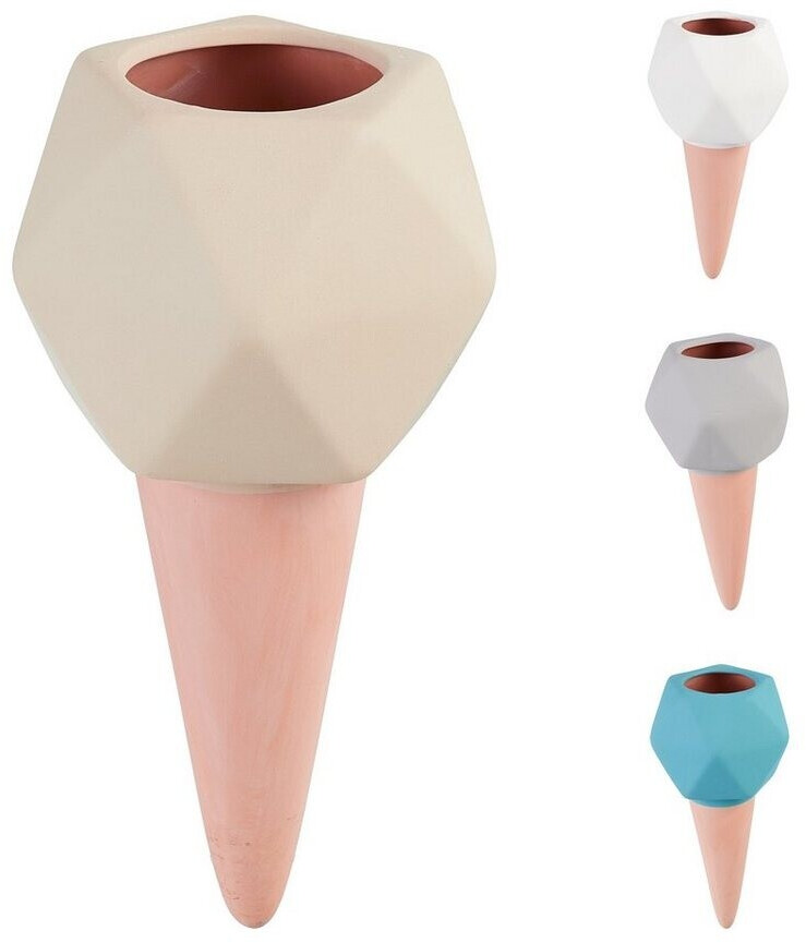 Relaxdays Clay Cones Set of 4 cream/light brown/turquoise (10048452)