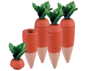 Relaxdays Tonkegel Karotte im 4er Set dunkelgrün/hellbraun/orange (10048441)