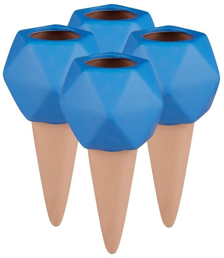 Relaxdays Clay Watering Spikes Set of 4 Blue/Light Brown (10036017)