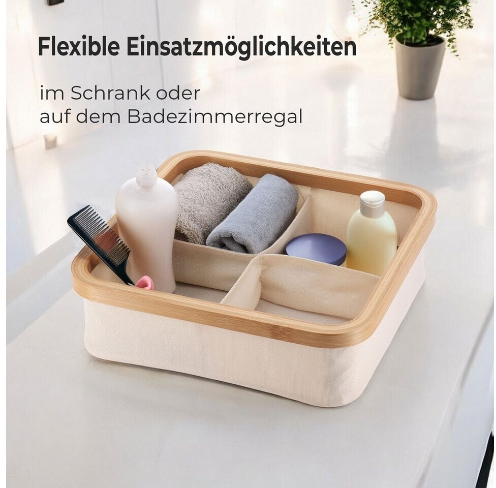 osoltus Badezimmer Box Nelson 2x Bambus Aufbewahrungskorb Beige 4 Fcher ab  9.95  | Vergleiche 5 Angebote auf idealo.de