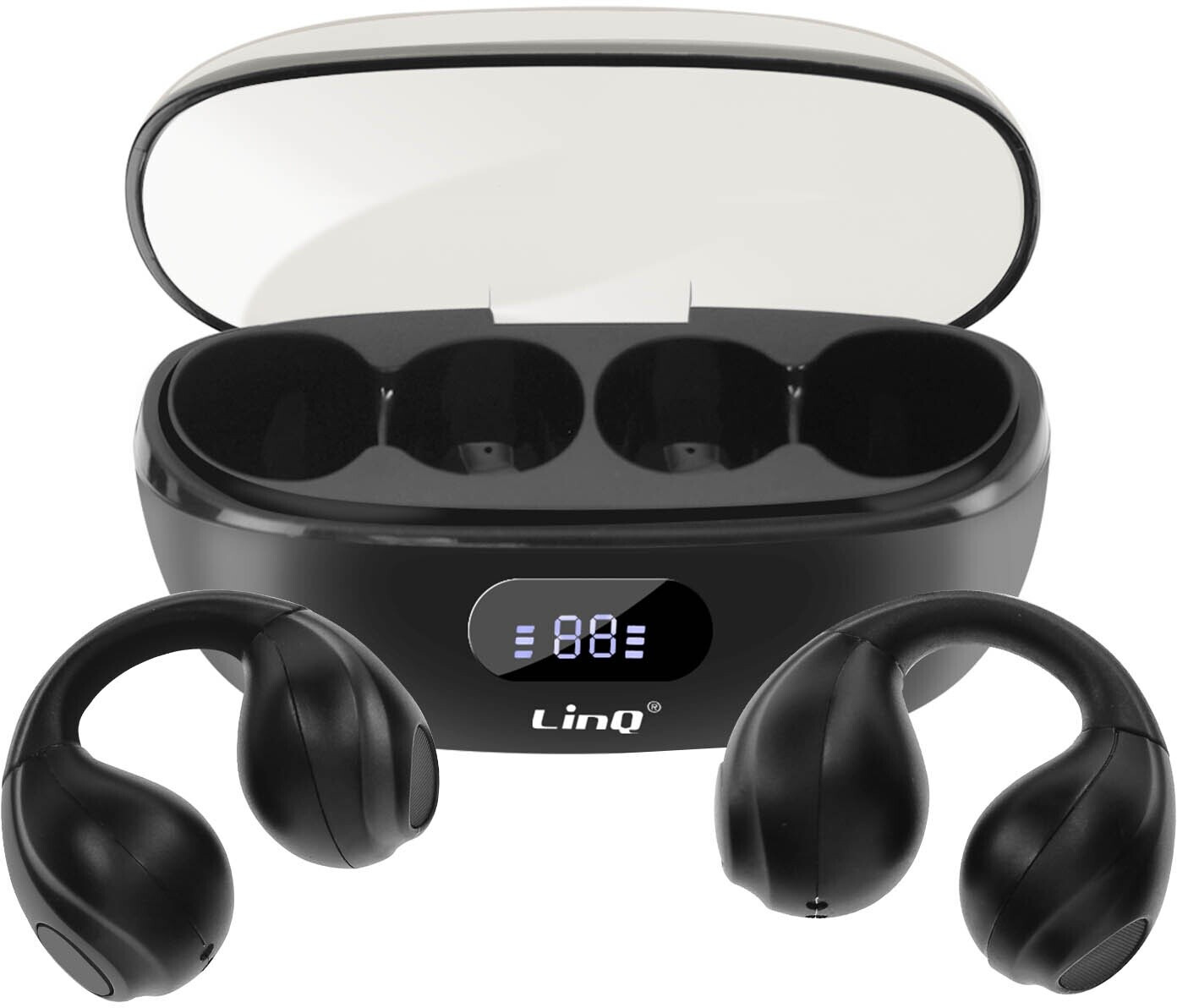 Casque Audio Bluetooth LinQ à Réduction De Bruit – Pliable, Noir, Modèle EAR9577