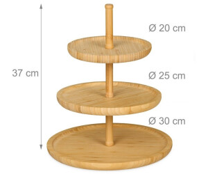 H&S Collection Etagère 3-laags 50 cm hout zilverkleurig H&S Collection Etagère 3-laags 50 cm hout zilverkleurig