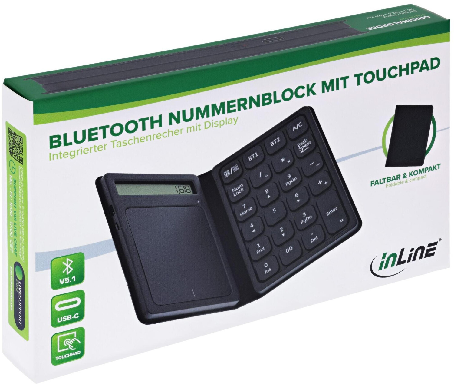 InLine Bluetooth Nummernblock mit Touchpad (55379G) ab 35.66 ...