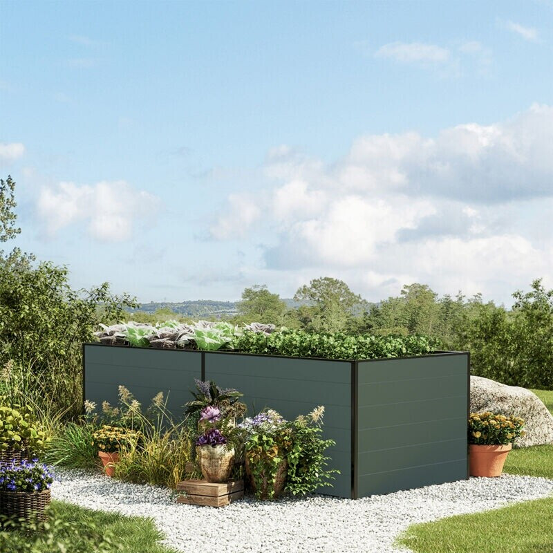 GFP - Garten- & Freizeit-Profi Hochbeet 235 x 150 x 77 cm Anthrazit ...