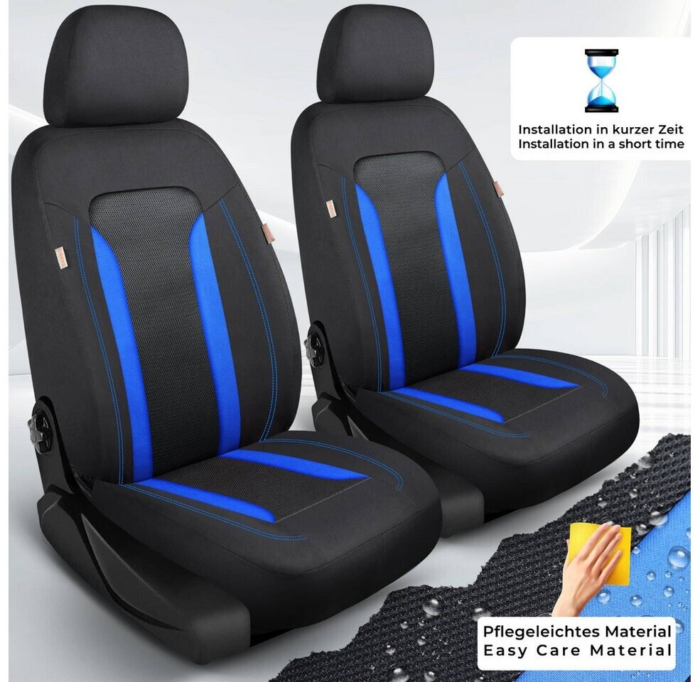 BREMER SITZBEZÜGE Coprisedile in ecopelle nero con cuciture rosse, compatibile con Mercedes Classe GLA H247, coprisedile per auto, OT402