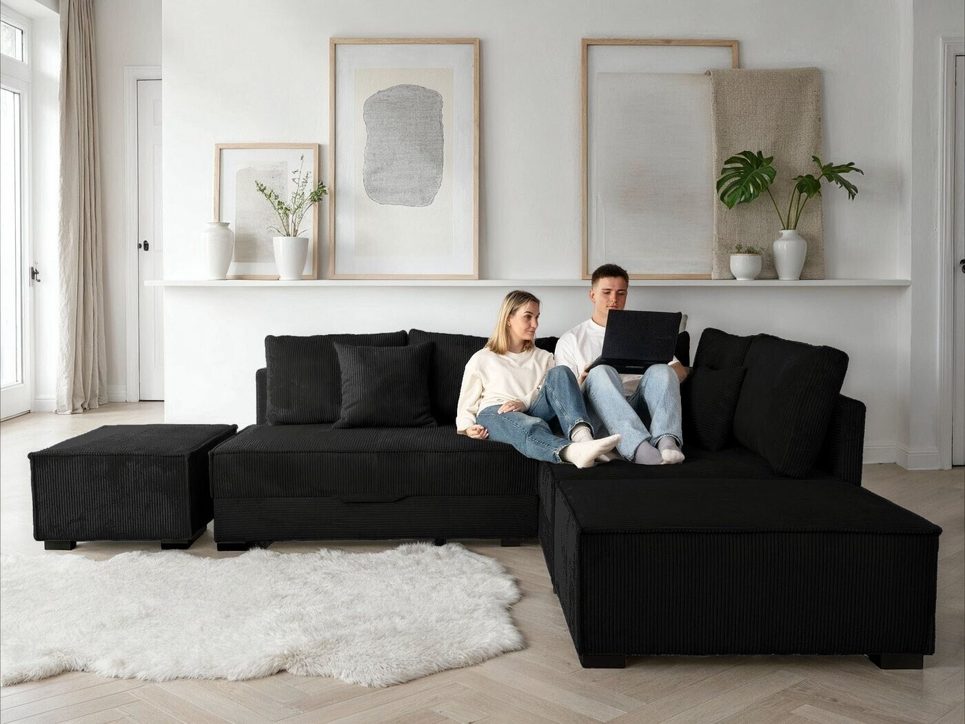 Home Affaire Ecksofa Night & Day L-Form Breite 316 cm mit Dauer- Schlaffunktion inkl. Bettfunktion Bettkasten und Keder Boxspringbett 180x200 cm schwarz ab 1.159,99 € (Oktober 2026)