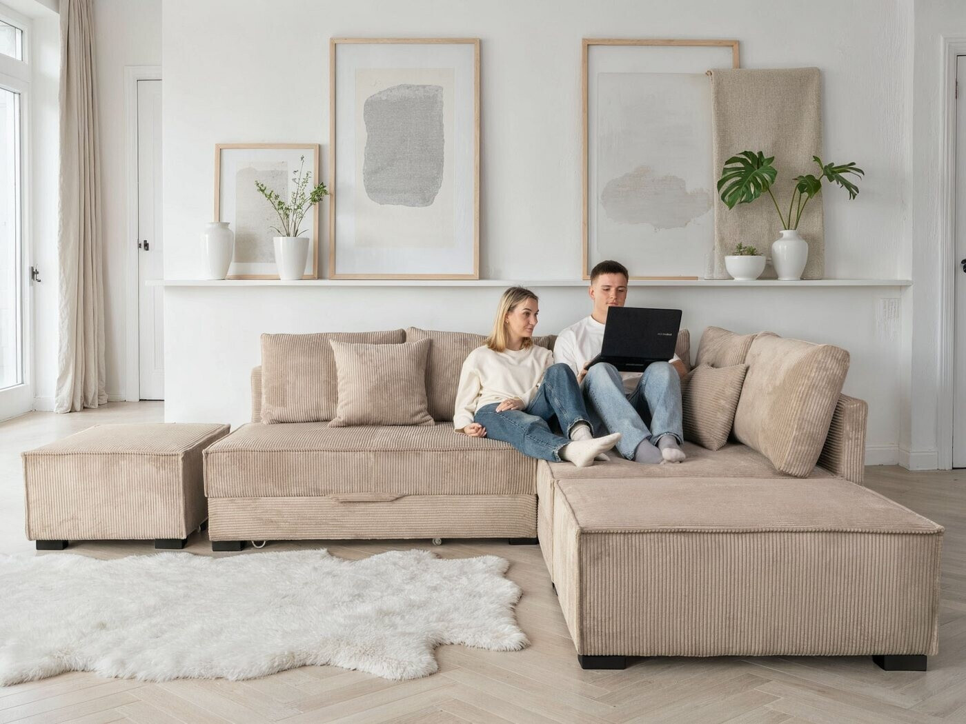 Home Affaire Ecksofa inkl. Bettfunktion Bettkasten 3 Zierkissen Boxspringbett 180x200 cm taupe ab 1.159,99 € (Oktober 2026)