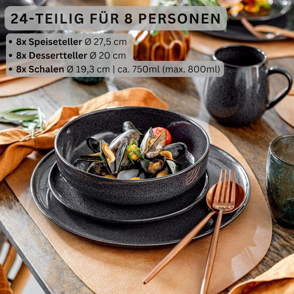 Sänger Teller Set Bal 36 tlg, 12 Personen Dunkel Grau mit Dunkler Maserung ab 359,99 € (Oktober 2026)
