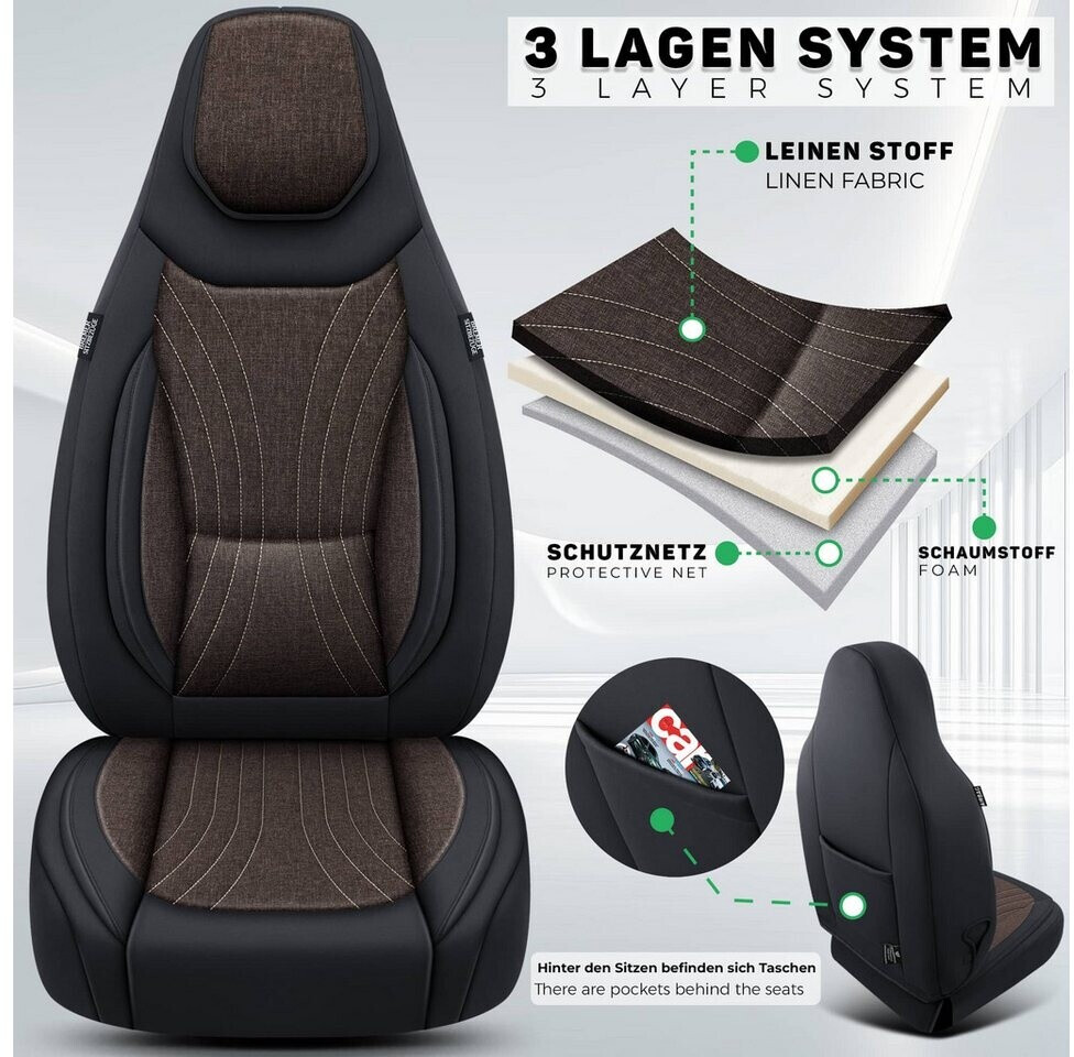 Bremer Sitzbezüge Autositzbezüge für BMW 3er F30 & F31 Bj 2011-19 (PL404) Set Fahrer und Beifahrer Schwarz ab 89,10 € | Preisvergleich bei
