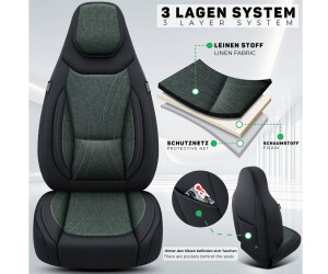 BREMER SITZBEZÜGE Set di 2 coprisedili per auto, compatibili con Ford Transit 6 conducente e passeggero dal 2006 al 2013, colore nero/beige