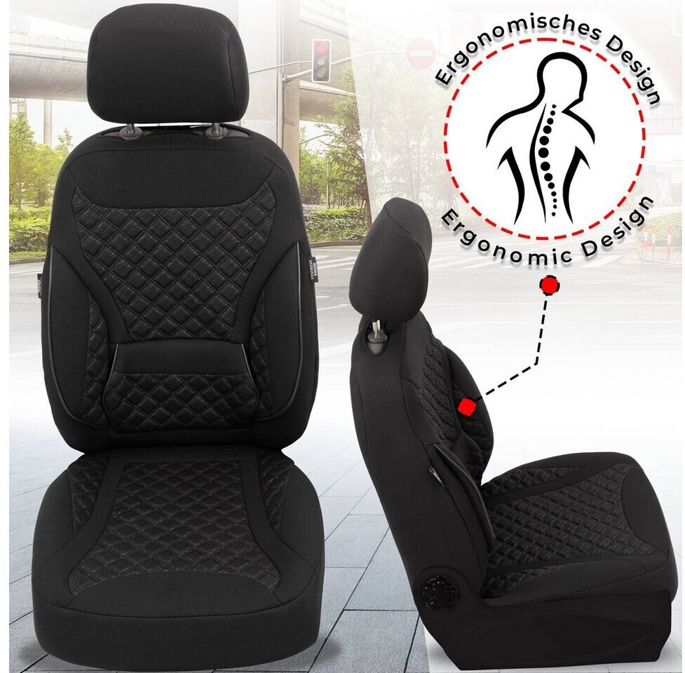 Coprisedili Anteriori BREMER Per Audi SQ5 8R (2012-2017) - In Ecopelle Con Tracolla, Compatibili Con Airbag E Sedili Riscaldati, Nero