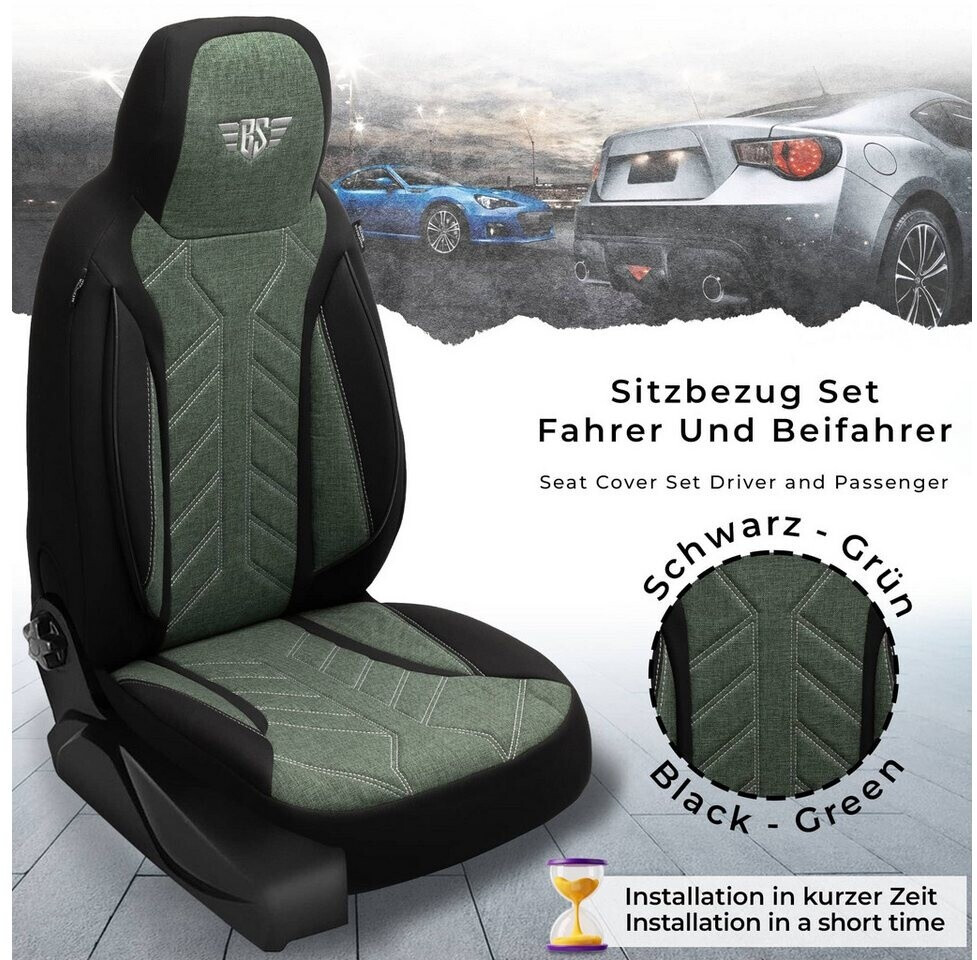 Bremer Sitzbezüge Autositzbezug für Fiat Panda Typ 169 Bj 2003-12 (PLKT213) Set Fahrer und Beifahrer Schwarz/Olivgrün Grün ab 134,10 € | Preisvergleich bei