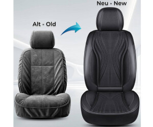 BREMER Housses De Siège Auto Pour Peugeot 206 / 206+ (1998-2012) - Cuir Synthétique Noir - Lot Conducteur + Passager