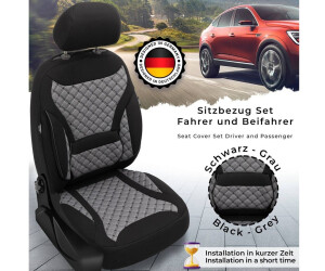 Bremer Sitzbezüge VW Polo 9N3 Fahrer & Beifahrer Ab 2005-2009 2er Pack In Schwarz Grau Muster 05 Bremer Sitzbezuege