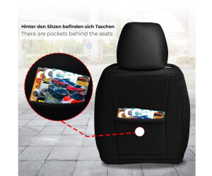BREMER SITZBEZÜGE Zitkussen compatibel met VW Caddy vanaf 2003-2014, schuimvulling, zitschuim, voorstoelbekleding voor bestuurder of passagiers, bekleding van schuimstof en 15 klemmen