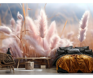 Fotobehang - Vlies Behang - Roze Klaprozen in het Veld - 254 x 184 cm