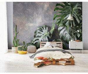 Wallarena Bltter Monstera Beton Vlies Wohnzimmer Schlafzimmer Wandtapete  Glatt Tropisch inklusive Kleister Motivtapete Wandtapete 1.52 m x 1.04 m ab  23.9  | Vergleiche 2 Angebote auf idealo.de