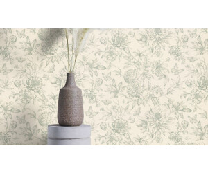 Kersenbloesem turquoise - vliesbehang met bloemenpatroon en vogels