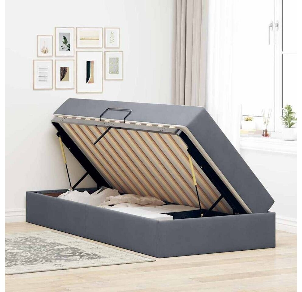 vidaXL Aufbewahrungsbett mit Matratze Dunkelgrau 90 x 190 cm Samt (3399689)  ab 324.99  | Vergleiche 7 Angebote auf idealo.de