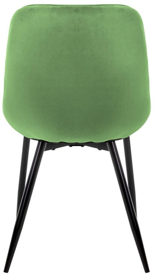 Eetkamerstoelen Met Rugleuning Set Van 2 Groen Fluwelen Bekleding Met Metalen Poten Ml Design