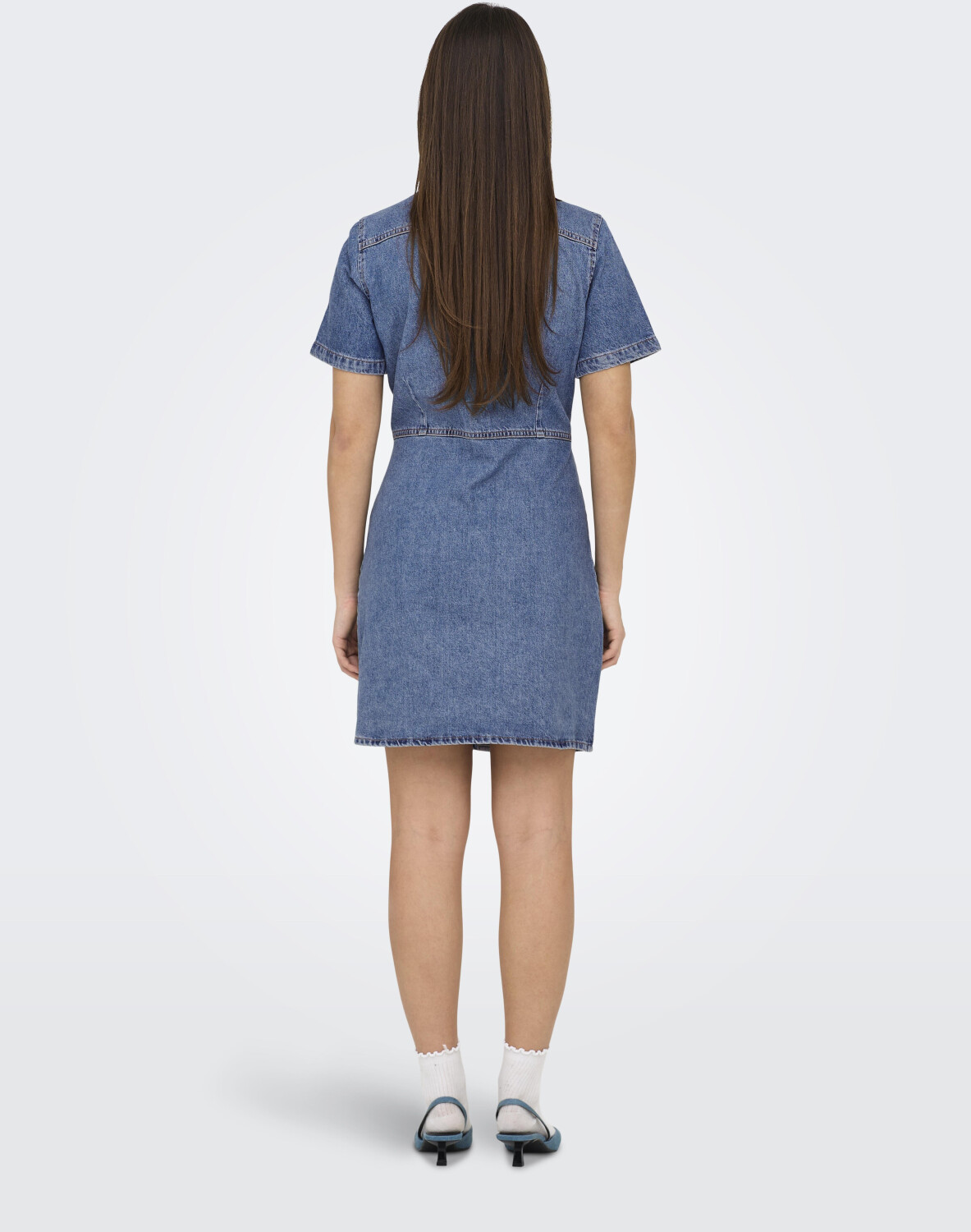 ONLY Onlhalia S/S Midi Dress WVN Noos, blauw, M