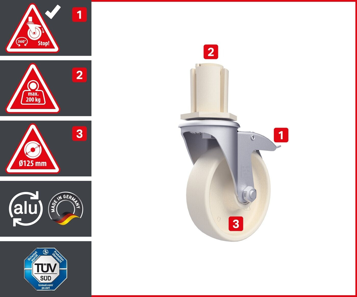 Produktbild von ALTEC Rollfix 2.0 Fahrgerüst 10 M Arbeitshöhe – 180 Kg Tragkraft, Aluminium