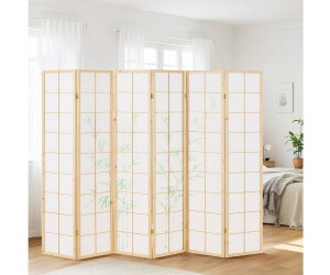 Homestyle4u Paravent Raumteiler 6-teilig Shoji Bambusmuster Trennwand  Sichtschutz 267 ab 129.95  | Vergleiche 6 Angebote auf idealo.de