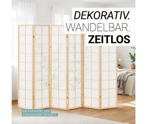 Homestyle4u Paravent Raumteiler 6-teilig Shoji Bambusmuster Trennwand  Sichtschutz 267 ab 129.95  | Vergleiche 6 Angebote auf idealo.de