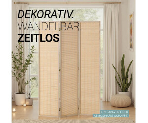 Homestyle4u Paravent Raumteiler 3 teilig Bambus Trennwand Sichtschutz 3032  ab 79.95  | Vergleiche 3 Angebote auf idealo.de