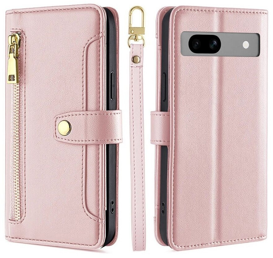 TPU Silikon Schutz Handyhülle Mit Kette Für Google Pixel 7A 5G – Glitzer Schmetterling, TPU, Kratzfest, Stoßfest, Verstellbares Band, Transparent