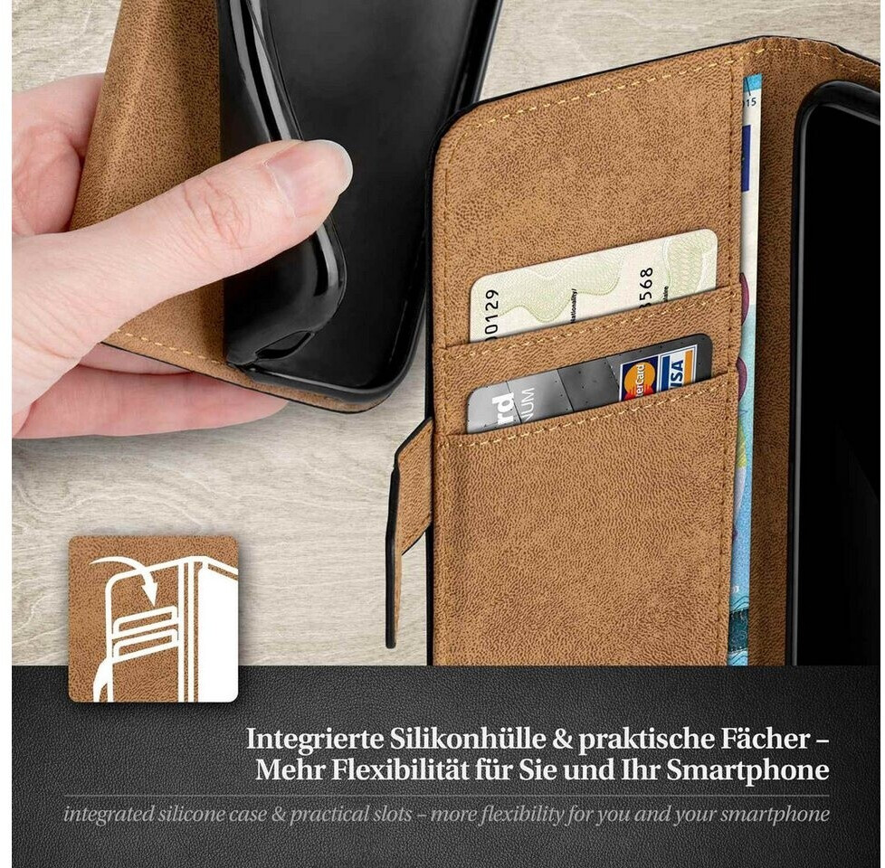 Moex Custodia A Portafoglio Per Nokia 3.1 Plus: Pelle Vegana Con Tessere E Supporto Leggio, Protezione 360° (Nero)