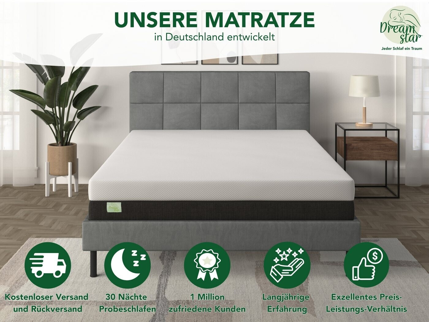 DREAMSTAR Simple Flex Duo 7-zone matras, 80 x 200 cm