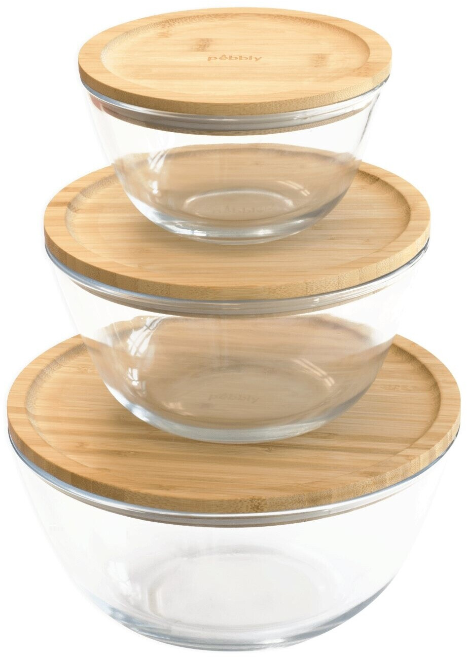 Pebbly Glasschssel mit Bambusdeckel 1,6 Liter ab 16.19  | Vergleiche 4  Angebote auf idealo.de