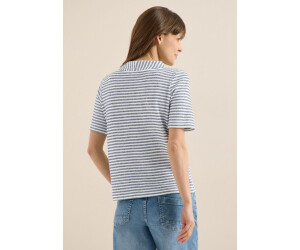 Gestreept shirt met structuur voor dames in Blauw