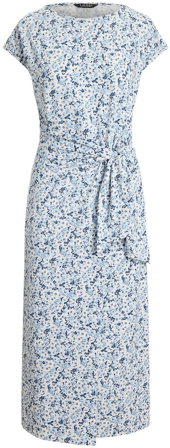 princess polly baby blue dress Ralph Lauren Kleid mit Blumendruck aus weißem Polyester (Verkauft) main image 1