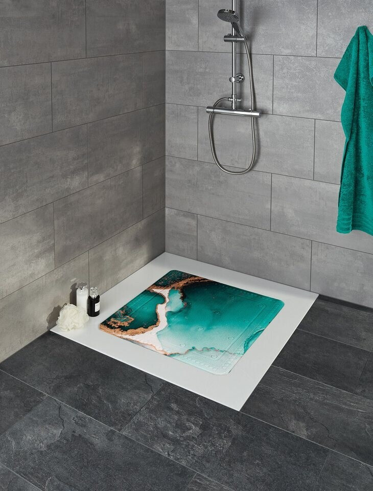 Tappetino Da Doccia Arosa Kleine Wolke | 55x55 Cm, Blu, In Schiuma PVC Con Ventose, Lavabile In Lavatrice A 40°C, Antiscivolo - 2
