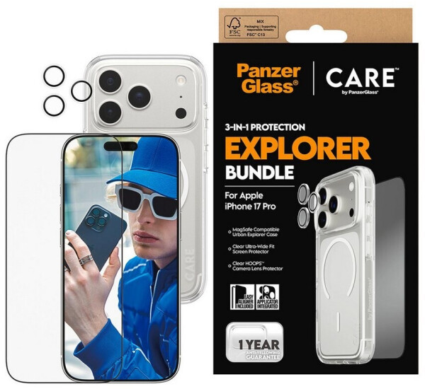 PanzerGlass Schutzfolie 3in1 Explorer Set Apple iPhone 17 Pro Transparent
