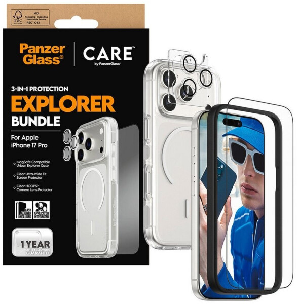 PanzerGlass Schutzfolie 3in1 Explorer Set Apple iPhone 17 Pro Transparent, Bild 4