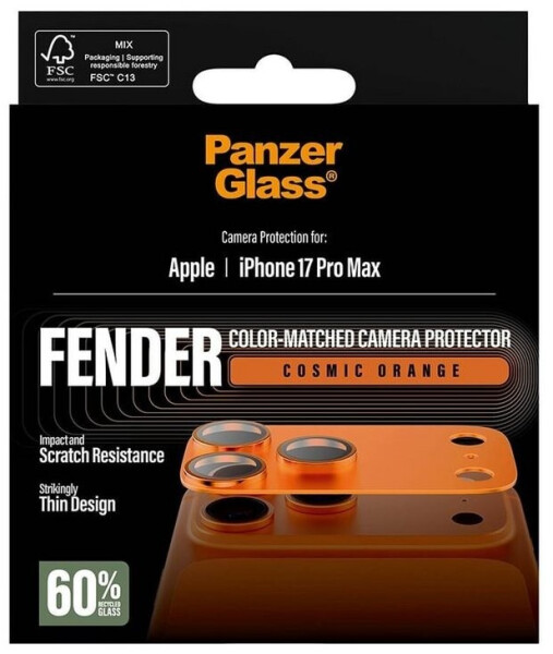 PanzerGlass Schutzfolie Fender Kamera Schutz 1 Stk Apple iPhone 17 Pro Max Orange, Bild 3