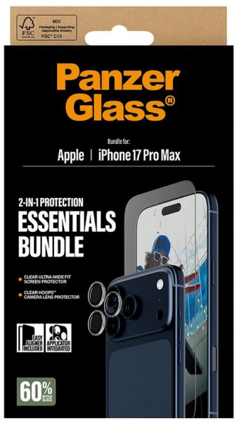 PanzerGlass Schutzfolie 2in1 Essentials Set 1 Stk Apple iPhone 17 Pro Max Transparent, Bild 3